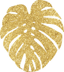 Gold Glitter Leaf