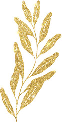 Gold Glitter Leaf