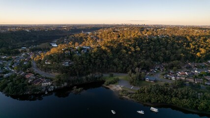 Woronora River surrounded by lush greenery in Sutherland Shire, Sydney, New South Wales, Australia