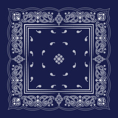 Hand drawn modern cashmere paisley bandana print pattern