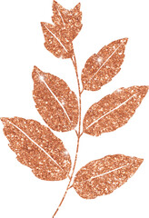 Rose Gold Glitter Leaf