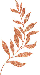 Rose Gold Glitter Leaf
