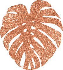 Rose Gold Glitter Leaf