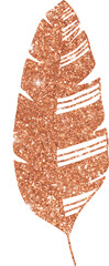 Rose Gold Glitter Leaf