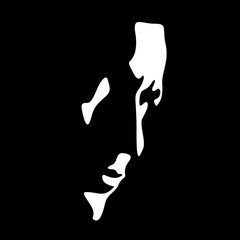 vector black and white light and shadow isolated image of male face formed by shadow. severe male profile. useful for men's products advertising, barbershop, men's clothing stores, logo, print, poster