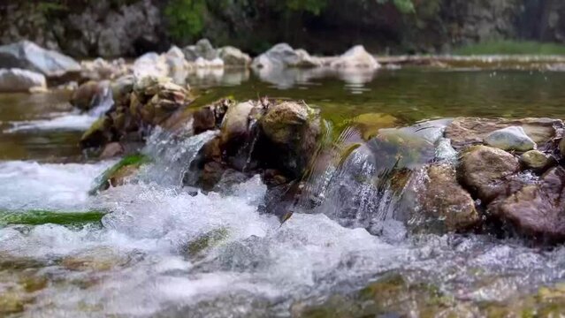 Beautiful river and waterfall in nature