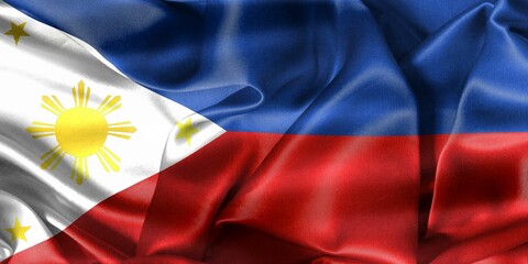 3D-Illustration of a Philippines flag - realistic waving fabric 