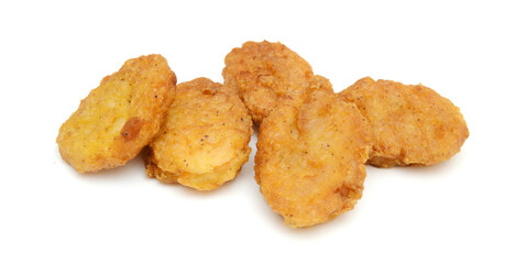 Chicken nuggets isolated on white background 