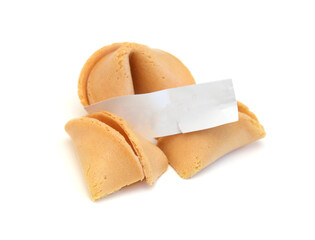 Stack fortune cookies isolated on white