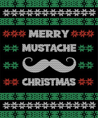 Christmas new mustache ugly sweater design