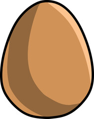 Brown egg isolated on a vertical white background.