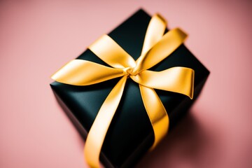 Christmas Presents with Golden Ribbon