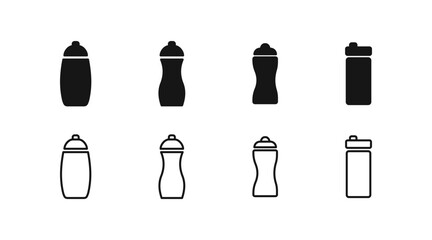 Bottle icon. Sports bottle symbol. Water container for bicycle icons. Bottle for baby. Vector sign.