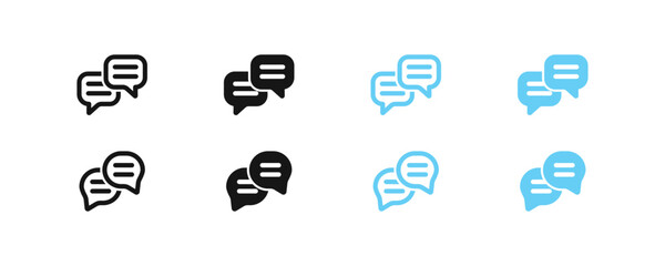 Chat icon. Dialog symbol. People speak signs. Message icons. Vector sign.