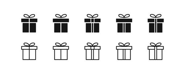 Gift box icon. Present symbol. Surprise for birthday signs.Vector sign.