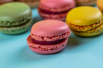tasty colorful macaroons 
