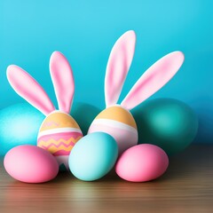 Fototapeta na wymiar Easter Eggs and Decorations