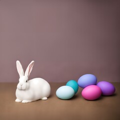 Fototapeta na wymiar Easter Decorations and Bunny