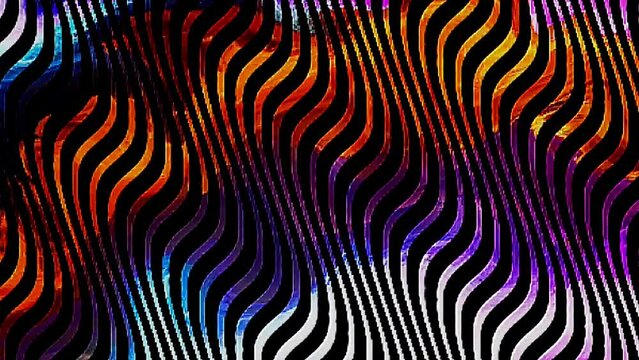3D animation beautiful video colorful abstract bright light energy 4K of smooth lines waves glittering light effect on black background