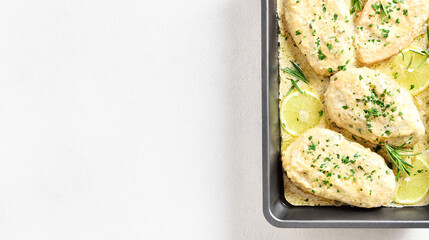 Chicken breast in creamy garlic sauce