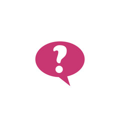 A white color question mark in the red circle.