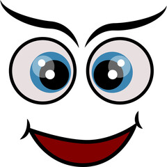 Cartoon faces expression line icons set. Set of emoticons or emoji illustration line icons. Smile icons line art isolated illustration on white background