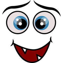 Cartoon faces expression line icons set. Set of emoticons or emoji illustration line icons. Smile icons line art isolated illustration on white background