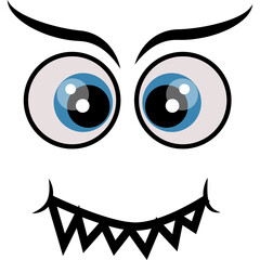 Cartoon faces expression line icons set. Set of emoticons or emoji illustration line icons. Smile icons line art isolated illustration on white background