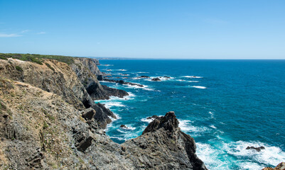 Fototapeta na wymiar Felsformation Cabo Sardão Kap Sardão Westküste Portugal