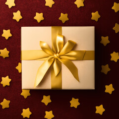 Christmas Presents with Golden Ribbon