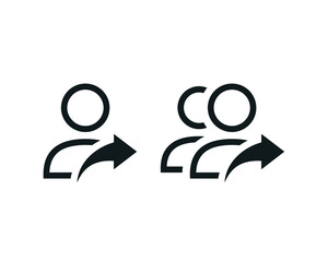 Person profile with share icon. Illustration vector