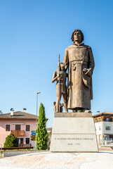 bronze statue of Eusebio Chini (Phater Kino) - 1645-1711. Segno,Predaia, Val di Non, Trento...