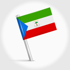 Equatorial Guinea map pin flag. 3D realistic vector illustration