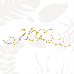 Obraz premium 2023 continuous line drawing, vector