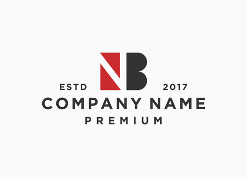 initials letter nb logo design vector illustration template