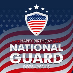 United States National Guard birthday. December 13. Holiday concept. Template for background, banner, card, poster with text inscription