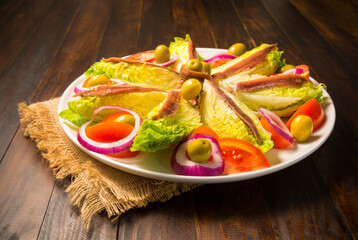 ensalada de corazones de lechuga