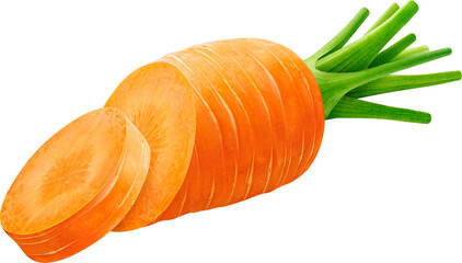 Sliced carrot vegetable isolated	