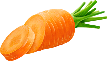 Sliced carrot vegetable isolated	