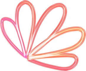 Fototapeta premium Neon line doodle flower