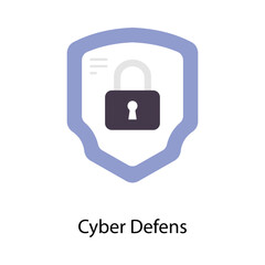 Cyber Defens vector Flat  Icons. Simple stock illustration