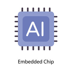 Embedded Chip vector Flat  Icons. Simple stock illustration