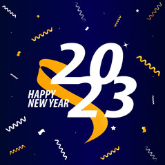 Happy New Year 2023 Poster Greeting Card Banner Presentation Background