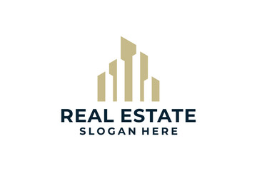 Modern elegant real estate resident logo vector design