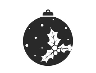 Christmas ball with holly berry. vector element for Christmas and New Year design