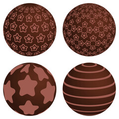 Chocolate Ball 3d. Vector illustration.