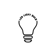 LED light bulb icon isolated on white background
