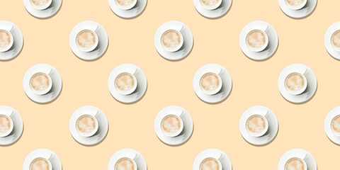 Fototapeta na wymiar Cups of coffee with milk