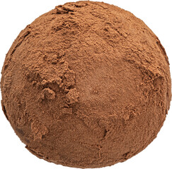 Chocolate truffle with cocoa powder isolated