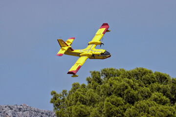 Waldbrandbekämpfung aus der Luft mit dem Flugzeug 